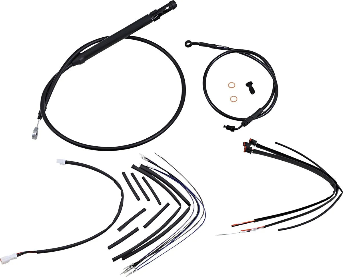 Burly Brand Black Vinyl Handlebar Cable Kit for Ape Hangers