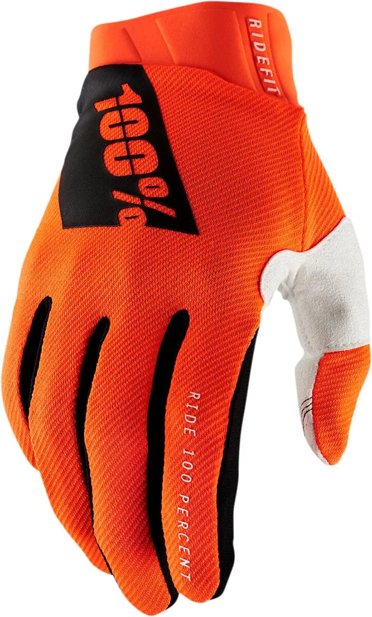 100% Ridefit Glove - Fluorescent Orange