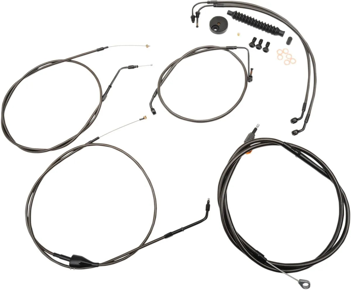 LA CHOPPERS Midnight Braided Handlebar Cable/Brake Line Kit