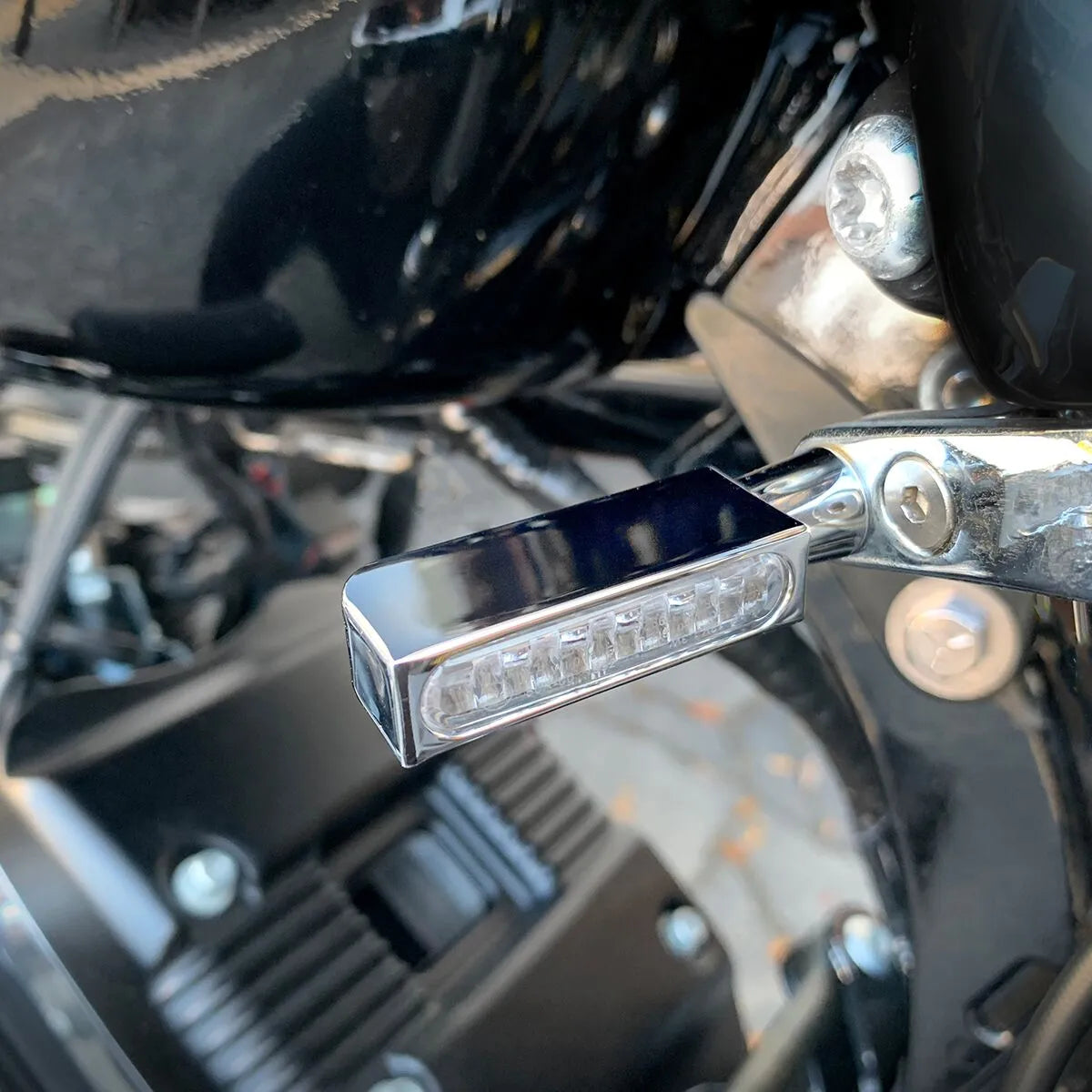 Heinz Bikes Blokk-line Led Turn Signal - Chrome