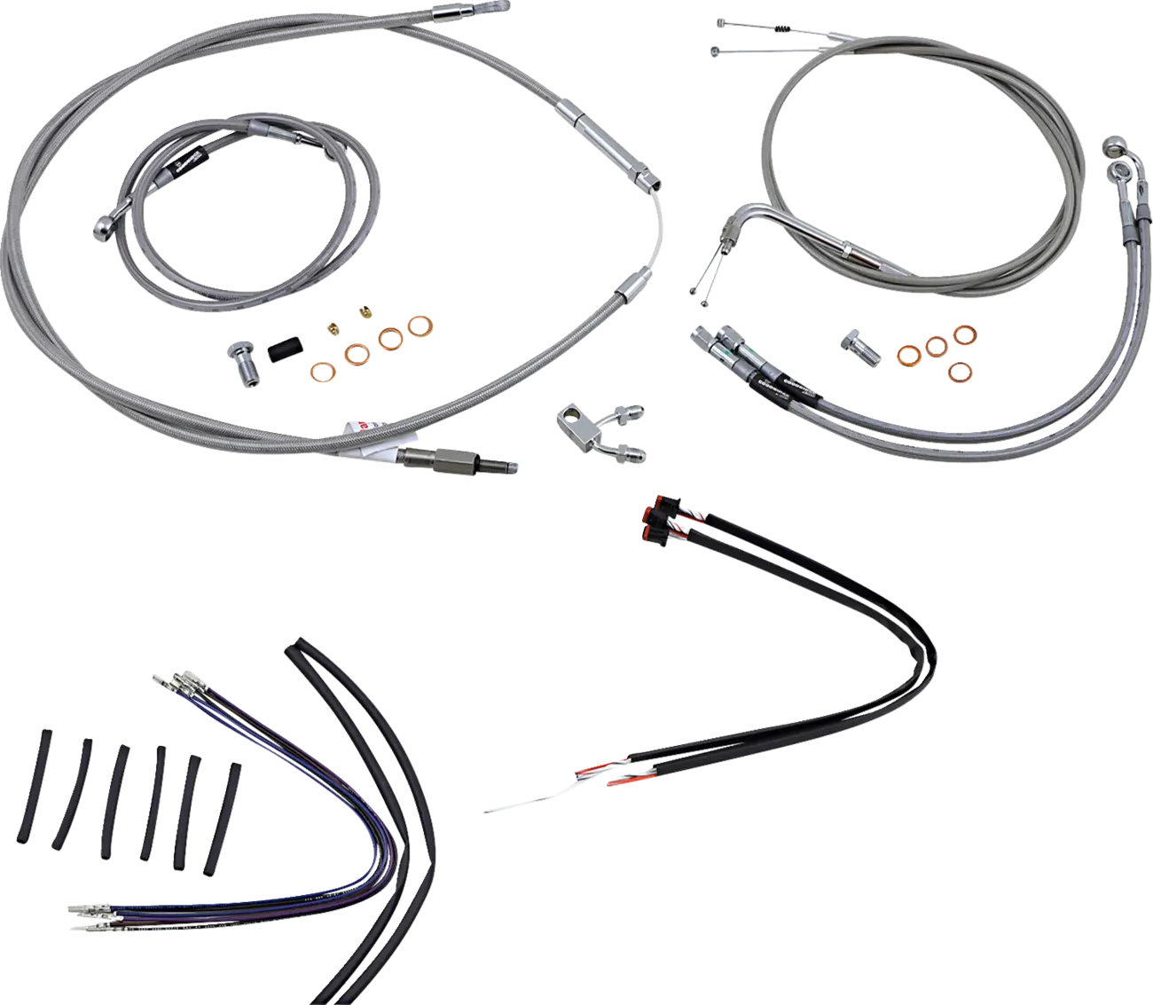 BURLY BRAND Ape Hanger Cable & Brake Line Kit
