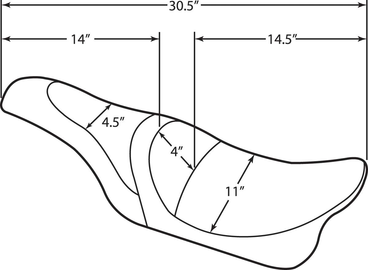 Drag Specialties Caballero 2-up Seat - For Harley Davidson