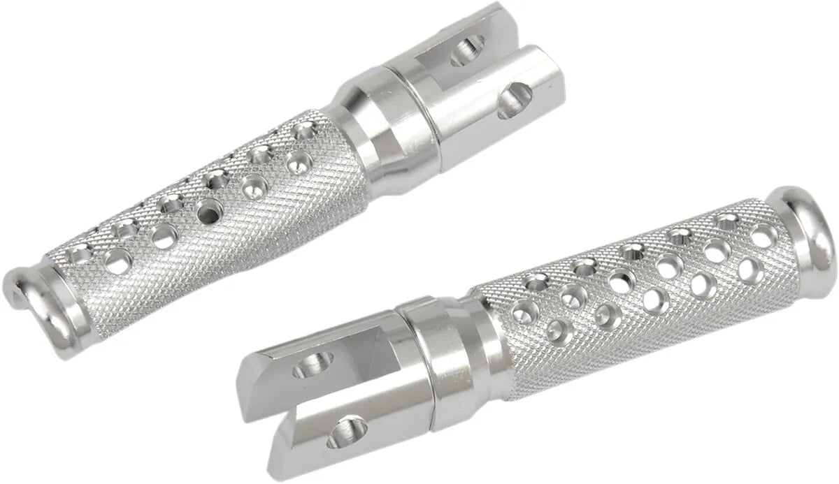 Emgo Slash-cut Foot Pegs - Silver Aluminum