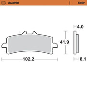 Moto-master Roadpro Sinter Brake Pad Front Sintered Metal - Front