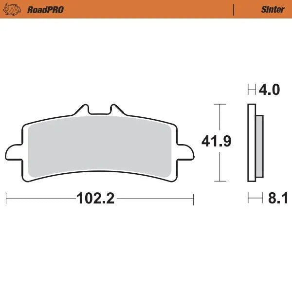 Moto-master Roadpro Sinter Brake Pad Front Sintered Metal - Front