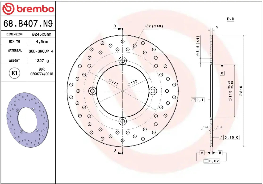 Brembo Serie Oro Fixed Brake Rotor Prime Line