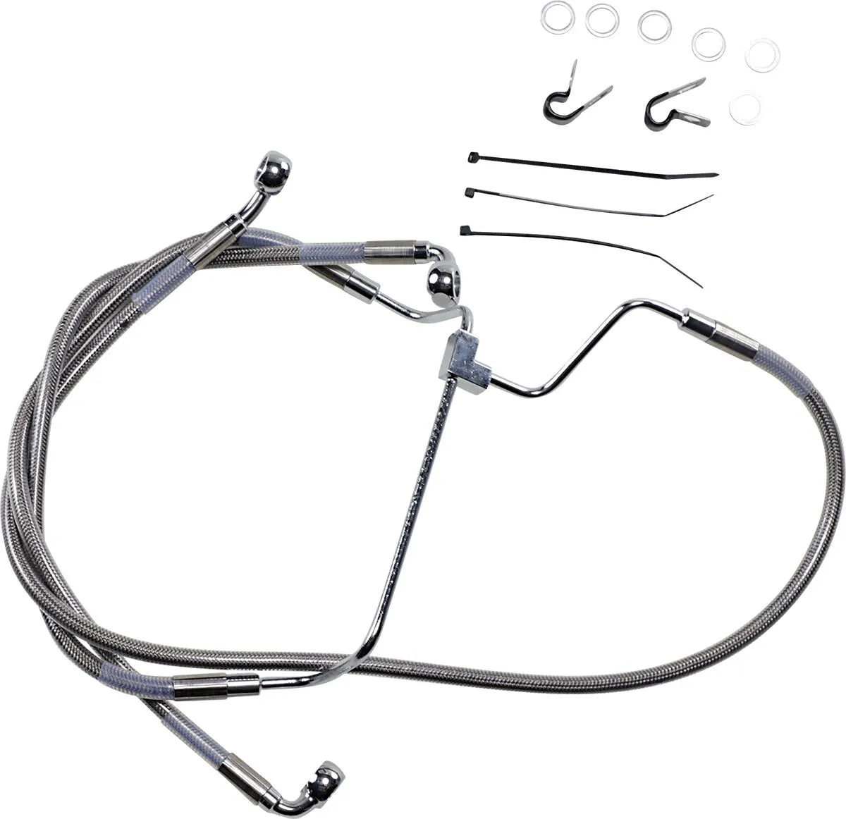 Drag Specialties Extended Brake Line Kit Stainless Steel