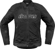 Icon Women's Overlord3 Mesh Jacket For Sport Performance - Black/Gray