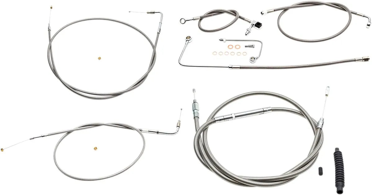 LA CHOPPERS Standard Stainless Braided Cable/Brake Line Kit
