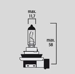 Flosser Halogen H11 Headlight Bulb 12v
