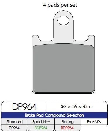 Dp Brakes Standard Sintered Metal Brake Pads - Front