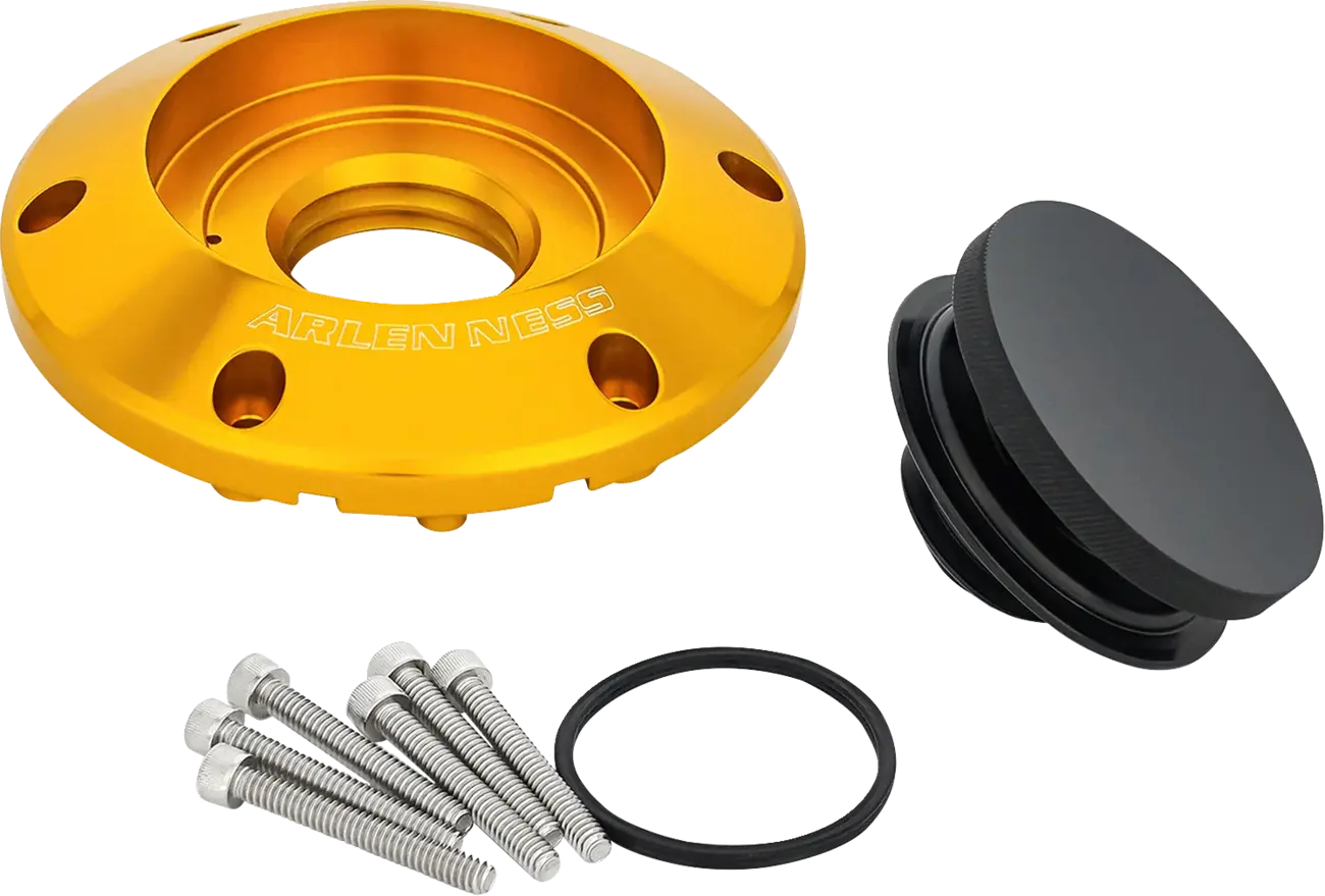 Arlen Ness Pop-up Gas Cap In Gold Billet Aluminum