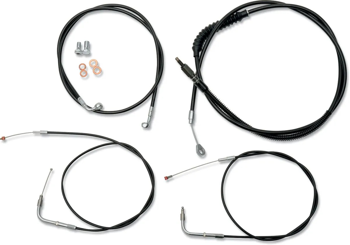 LA CHOPPERS Standard Black Vinyl Handlebar Cable Kit
