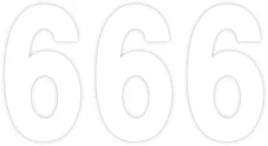 Factory Effex Pro Numbers Plate Graphic 6 White 4"