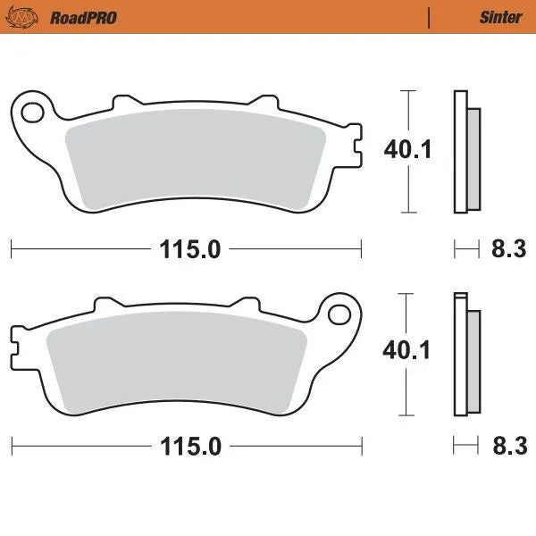 Moto-master Roadpro Sinter Brake Pad Front Sintered Metal - Front