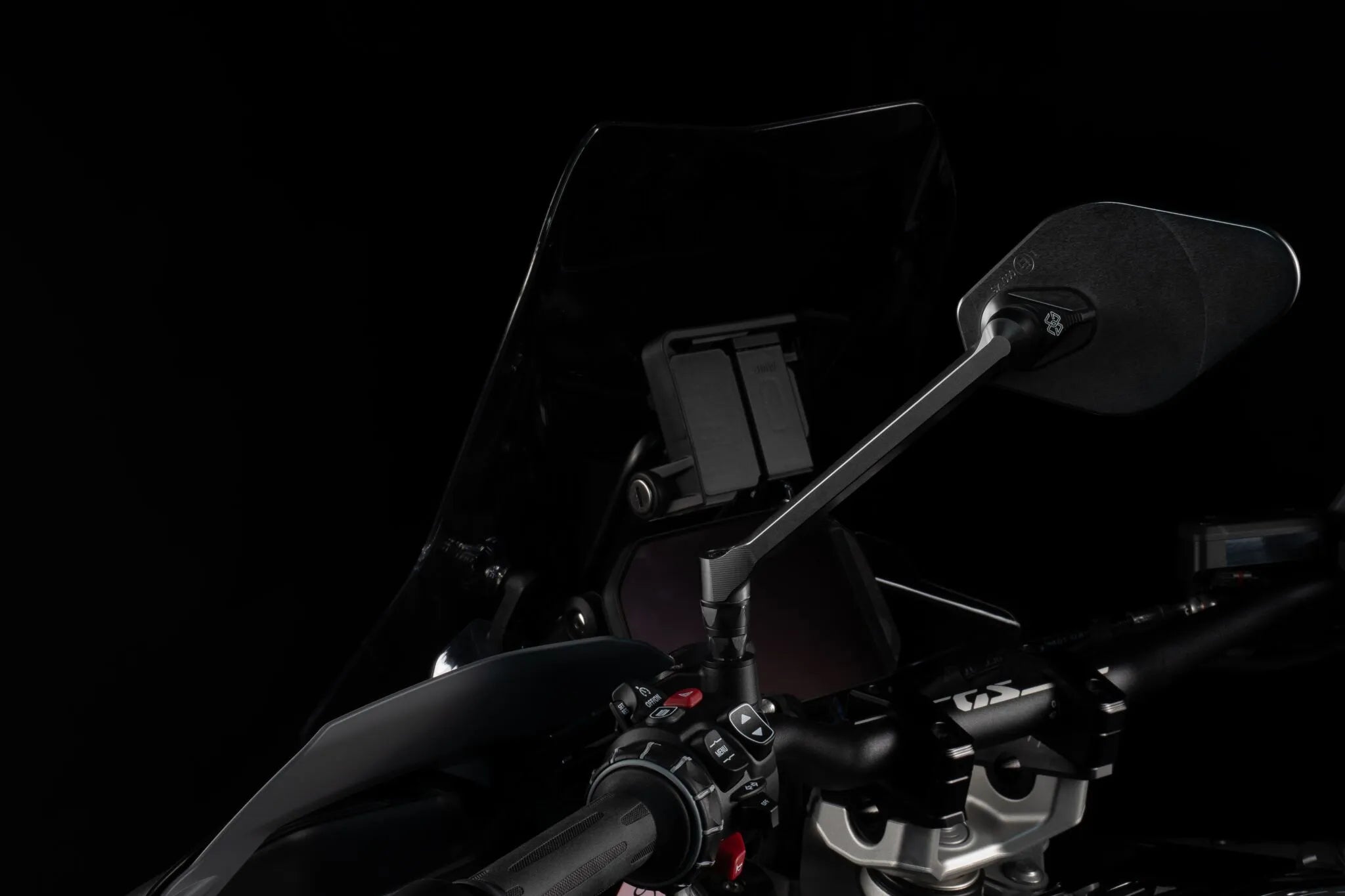 Gilles Tooling Stratos Mirror M8 Black Aluminum