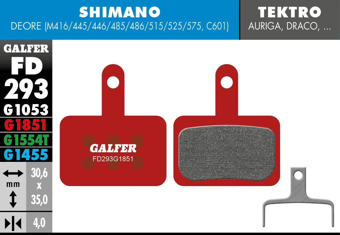 Galfer G1851 Advanced Brake Pads for Shimano & Tektro Systems