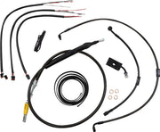La Choppers Midnight Braided Cable/Brake Kit for 15"-17" Ape