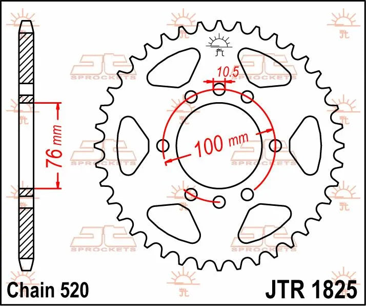 Jt Sprockets Steel Rear Sprocket - 520-42t