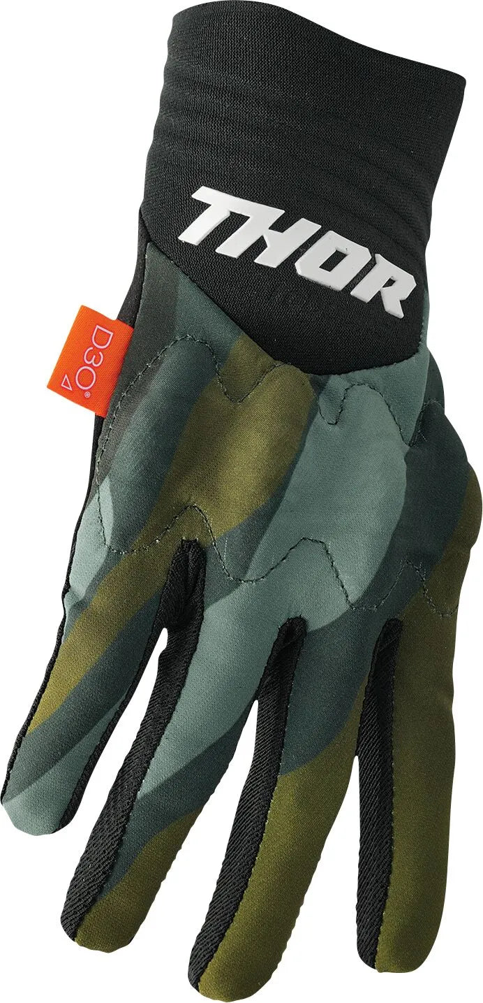 Thor Rebound Gloves - Black/Camo Green