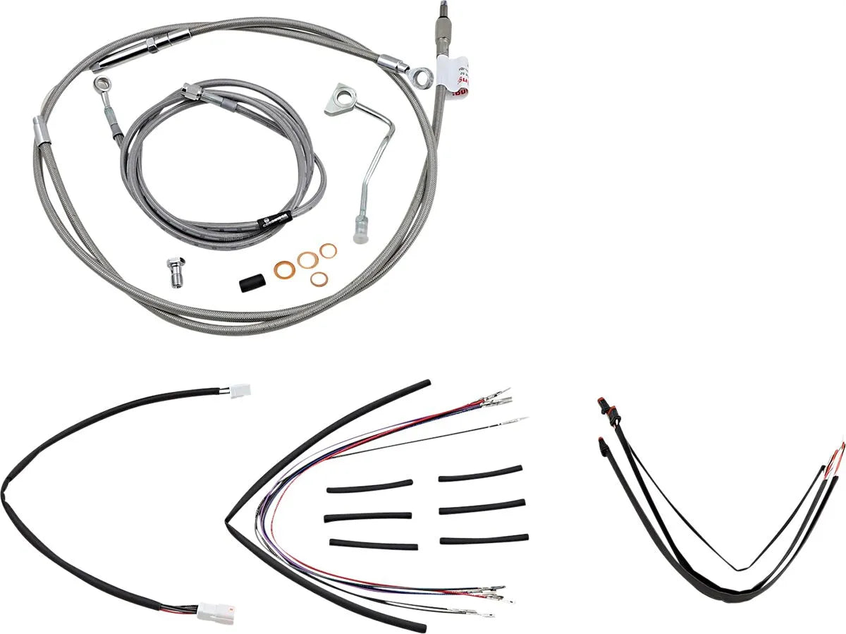 BURLY BRAND Stainless Braided Cable Kit for Ape Hanger Handlebars