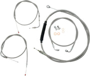LA CHOPPERS Standard Stainless Braided Handlebar Cable Kit