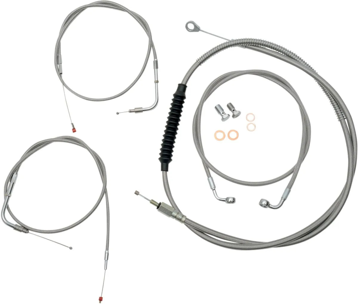 LA CHOPPERS Standard Stainless Braided Handlebar Cable Kit