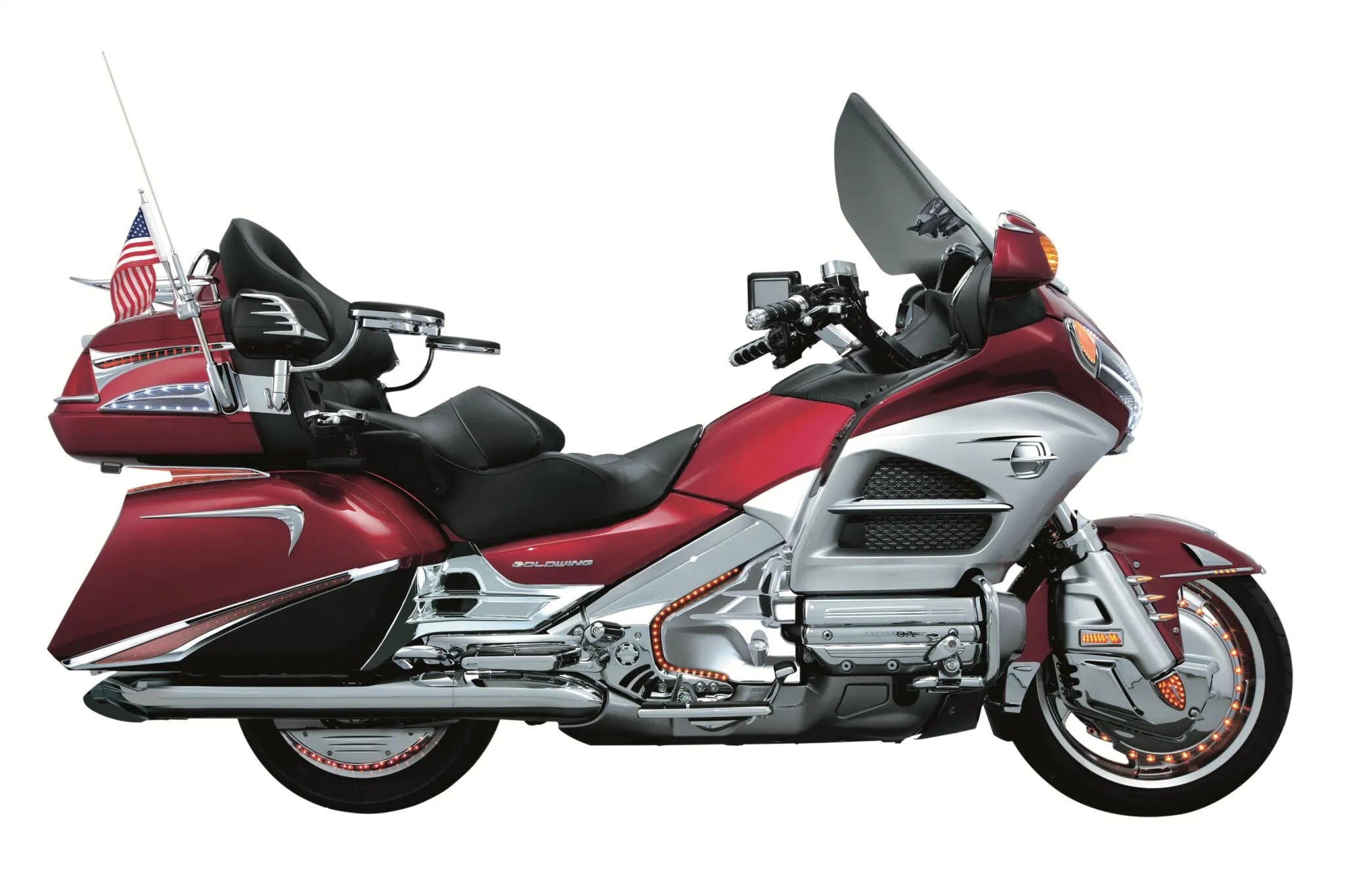 Kuryakyn Led Saddlebag Accent Swoops - Chrome/red
