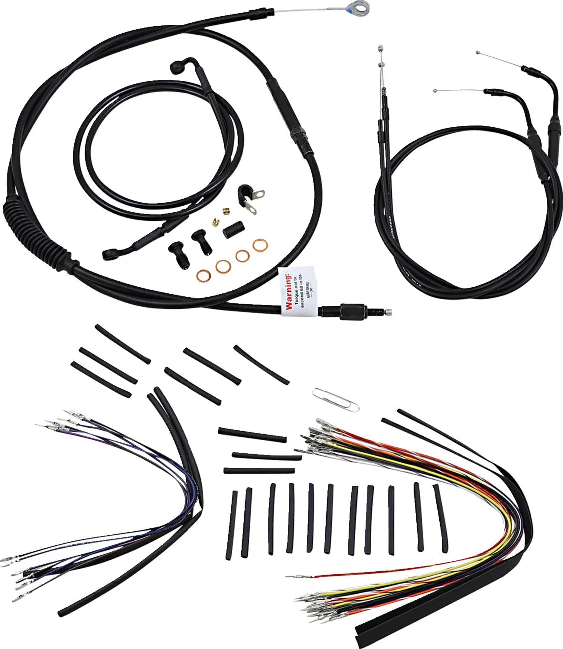 BURLY BRAND Black Vinyl Cable/Line Kit for Ape Hangers
