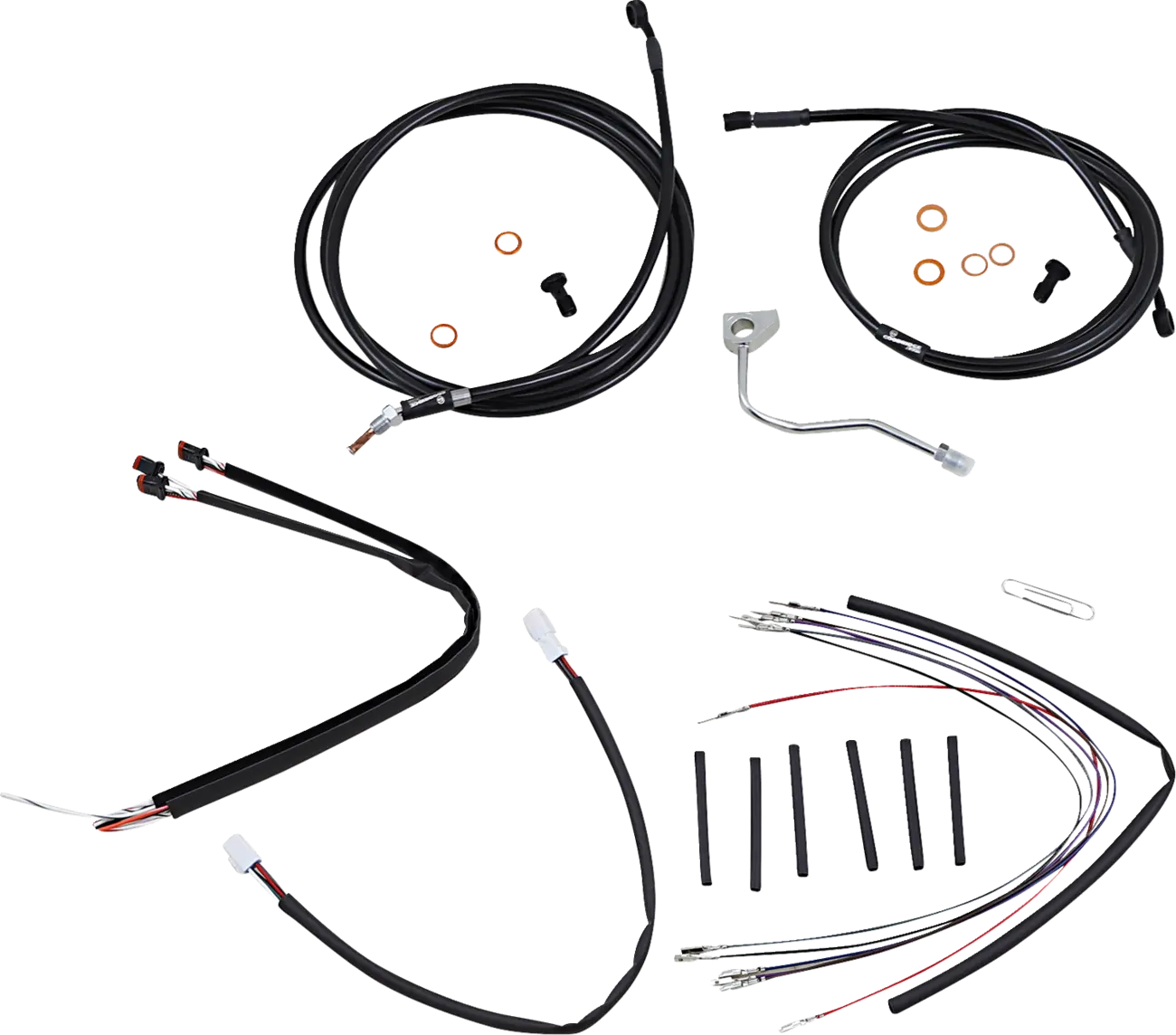 BURLY BRAND Black Vinyl Cable/Line Kit for Ape Hangers