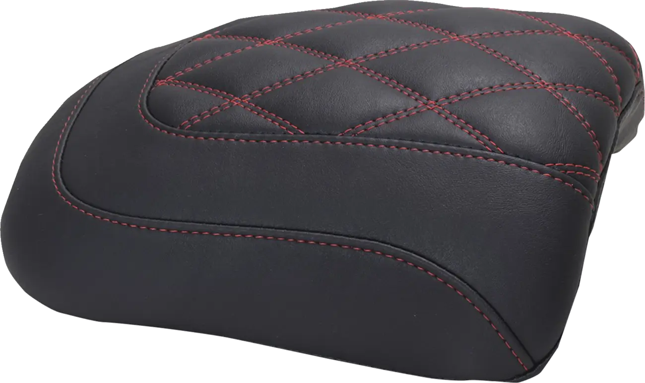 Mustang Padded Passenger Seat Cowl - Black/red - For Harley Davidson