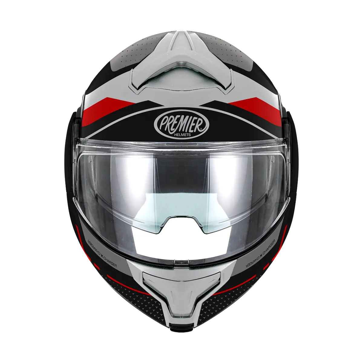 Premier Helmets X-charger Modular Helmet - Black/gray/red/white