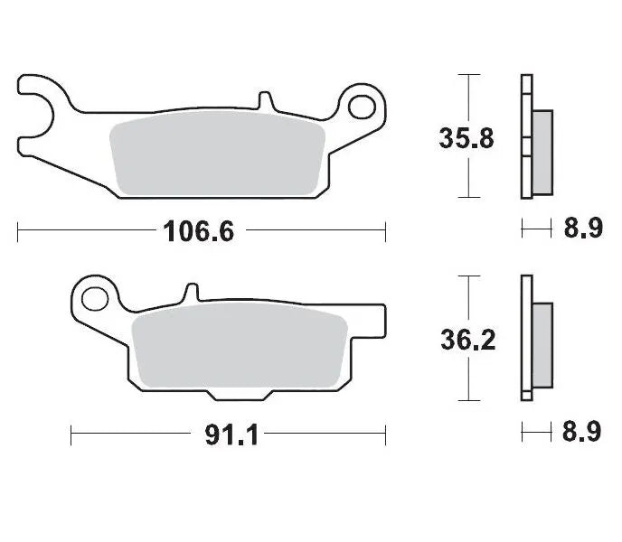 Moto-master Nitro Atv Brake Pads Sintered Metal - Rear