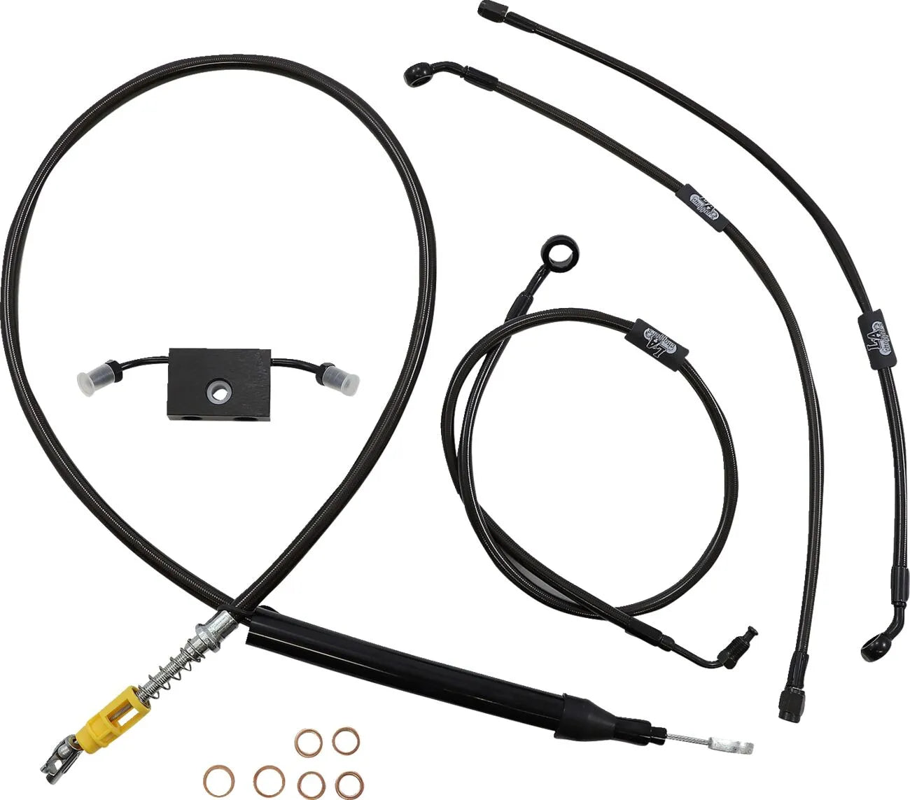 La Choppers Midnight Braided Handlebar Cable & Brake Line Kit
