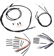 BURLY BRAND Black Vinyl Handlebar Cable/Line Kit for Ape Hangers