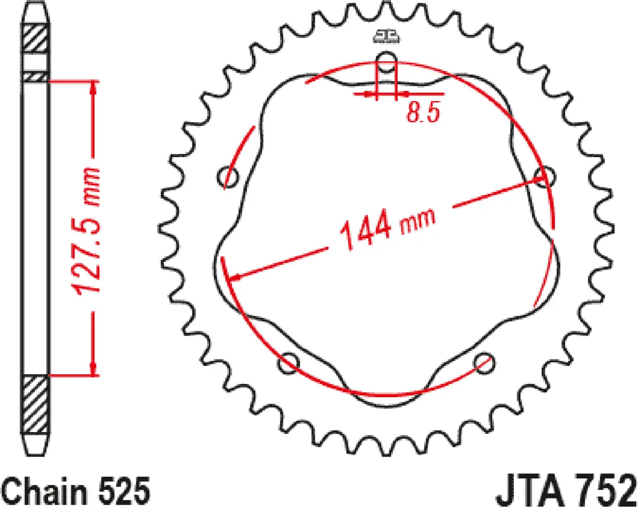 Jt Sprockets Aluminum Rear Sprocket - 525