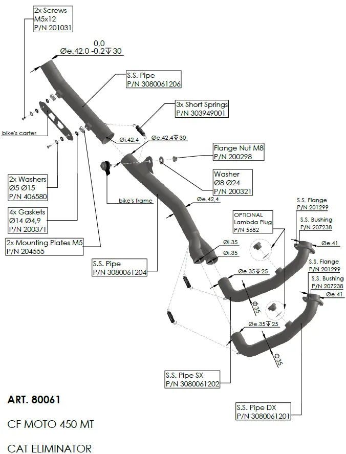Leovince 4-stroke Header Pipes - Stainless Steel Upgrade