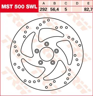 Trw Round Fixed Brake Rotor For Motorcycles - Front