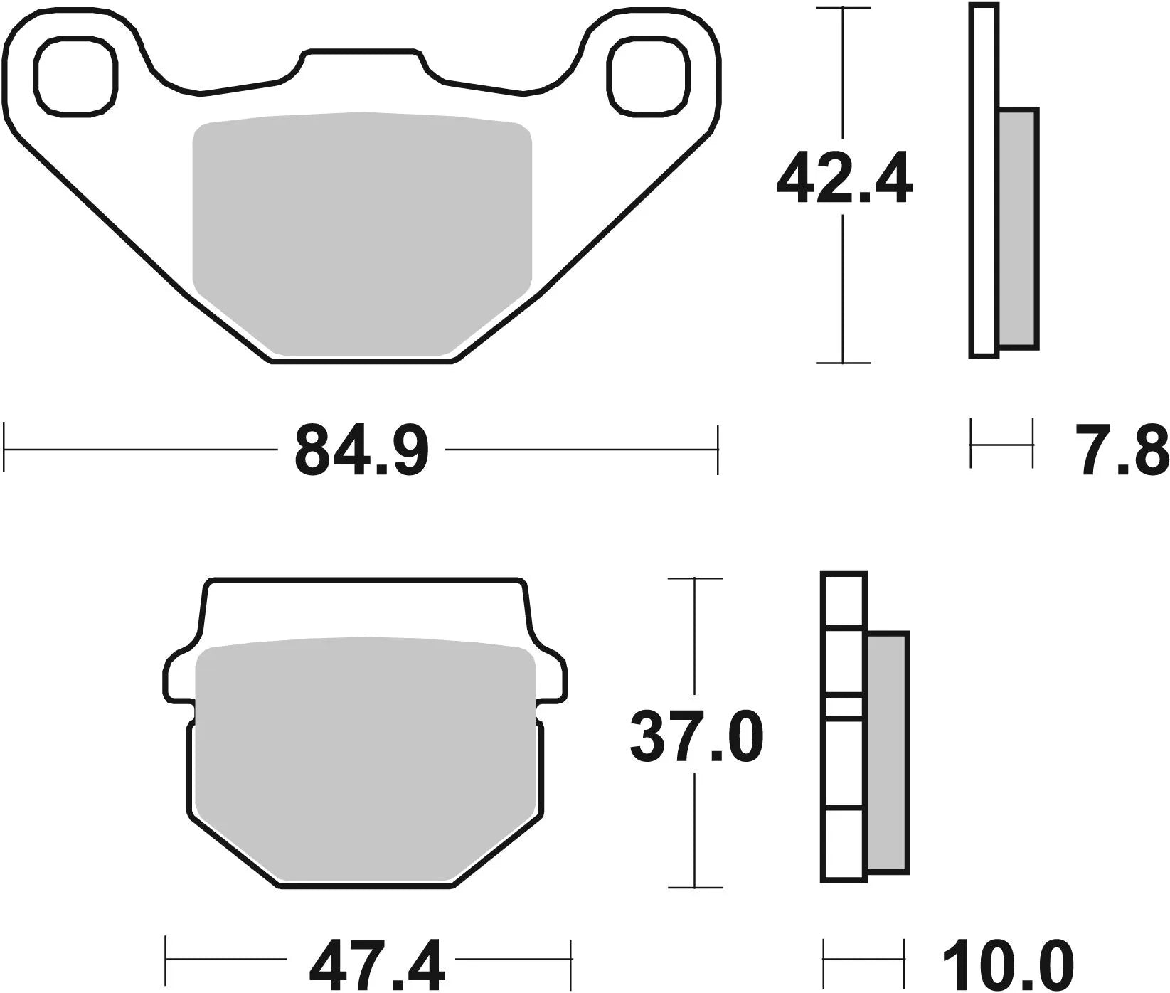 Sbs Ct Scooter Carbon Tech Organic Brake Pads Set - Front & Rear