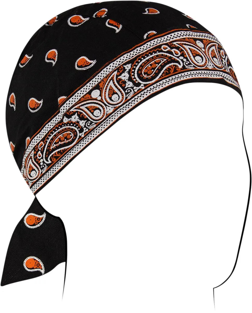 Zan Headgear Flydanna Classic Bandana Orange Black Headwrap