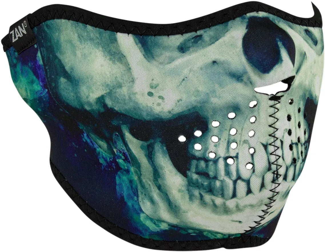 Zan Headgear Neoprene Half Mask Painted Skull Graphic