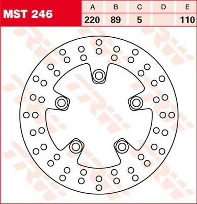 Trw Round Fixed Brake Rotor 220mm-250mm - Rear