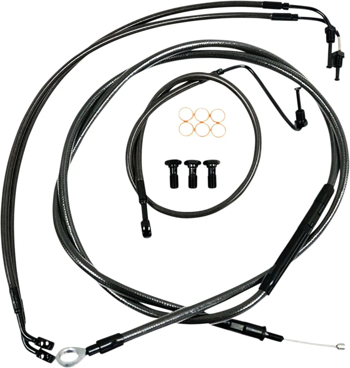La Choppers Midnight Braided Cable/Brake Line Kit for Ape Hangers