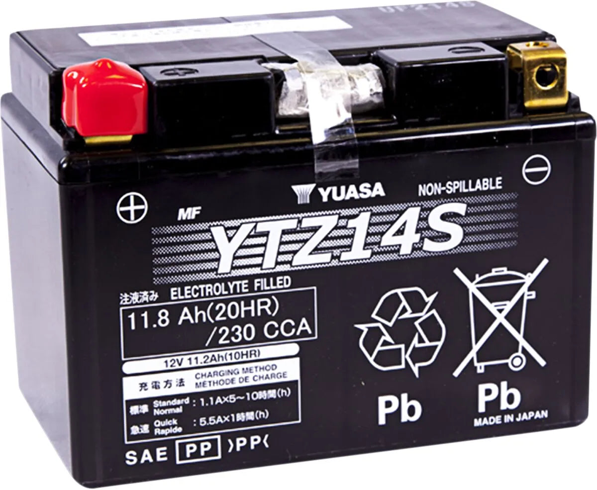 Yuasa YTZ14S AGM Battery 230A for Yamaha Honda BMW