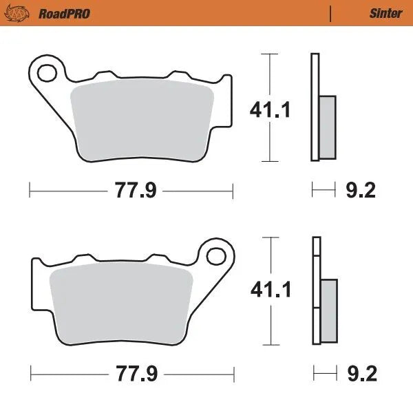 Moto-master Roadpro Sinter Brake Pad Rear - Rear