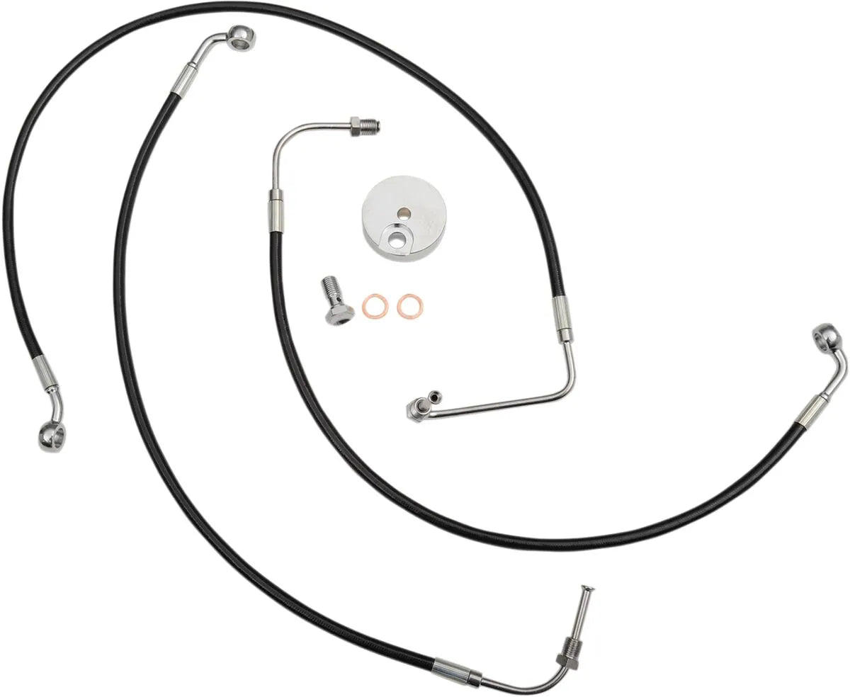 La Choppers Black Braided Brake Line Kit For Ape Hangers