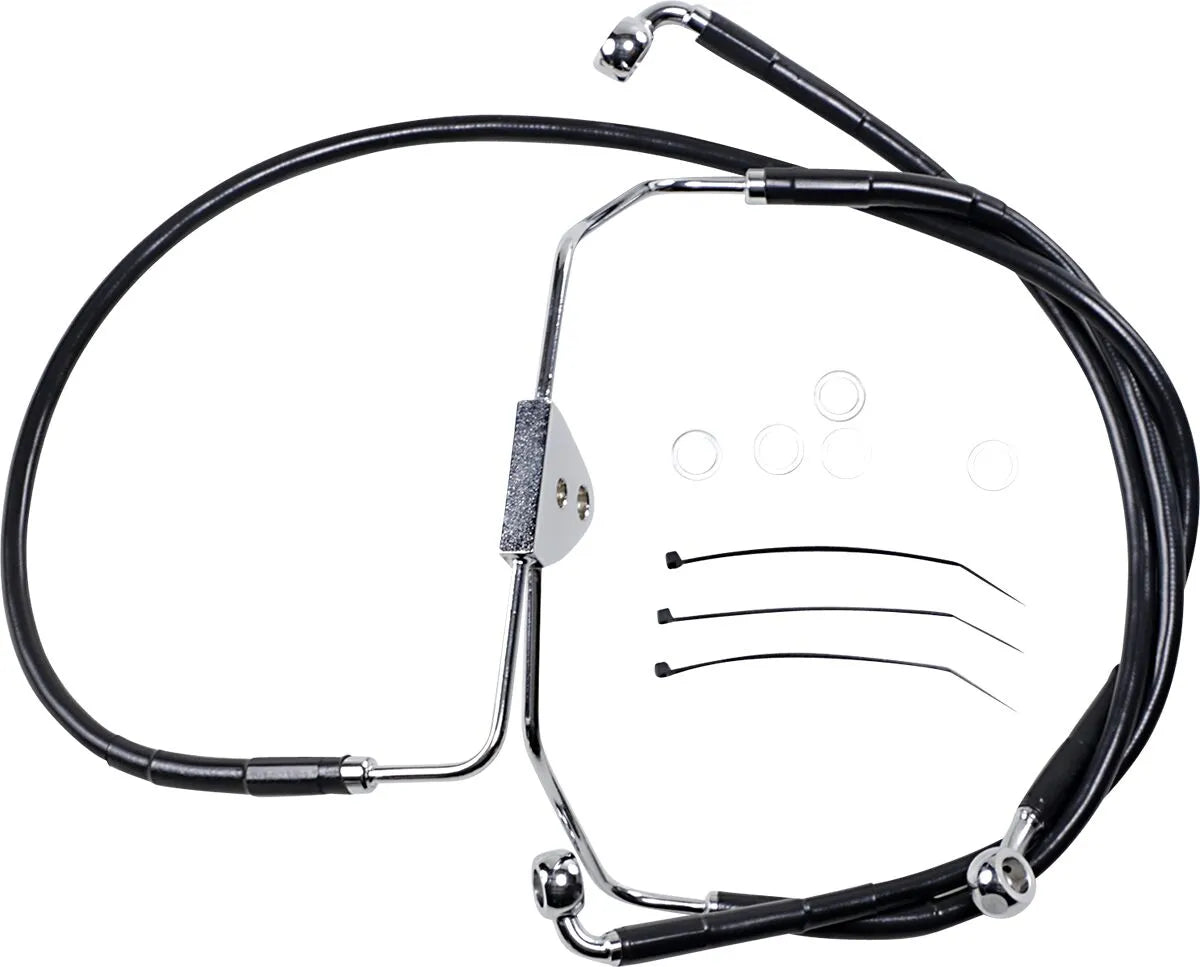 Drag Specialties Extended Black Vinyl Brake Line Kit
