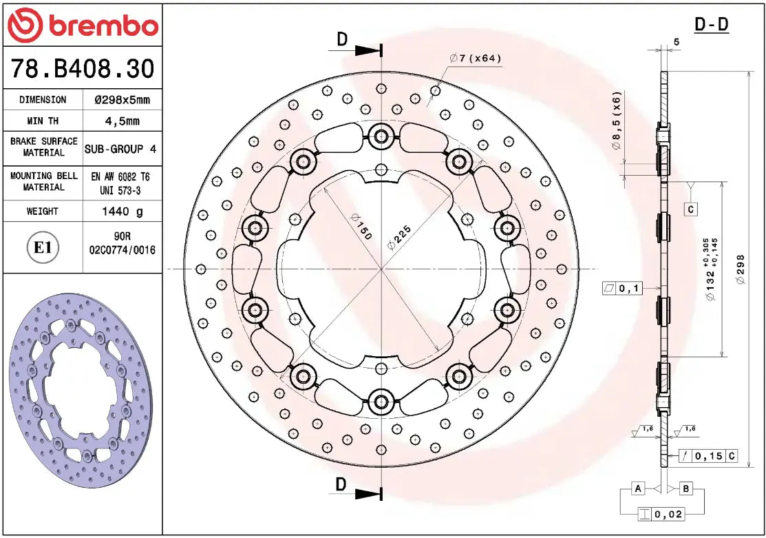Brembo Serie Oro Prime Line Floating Brake Rotor