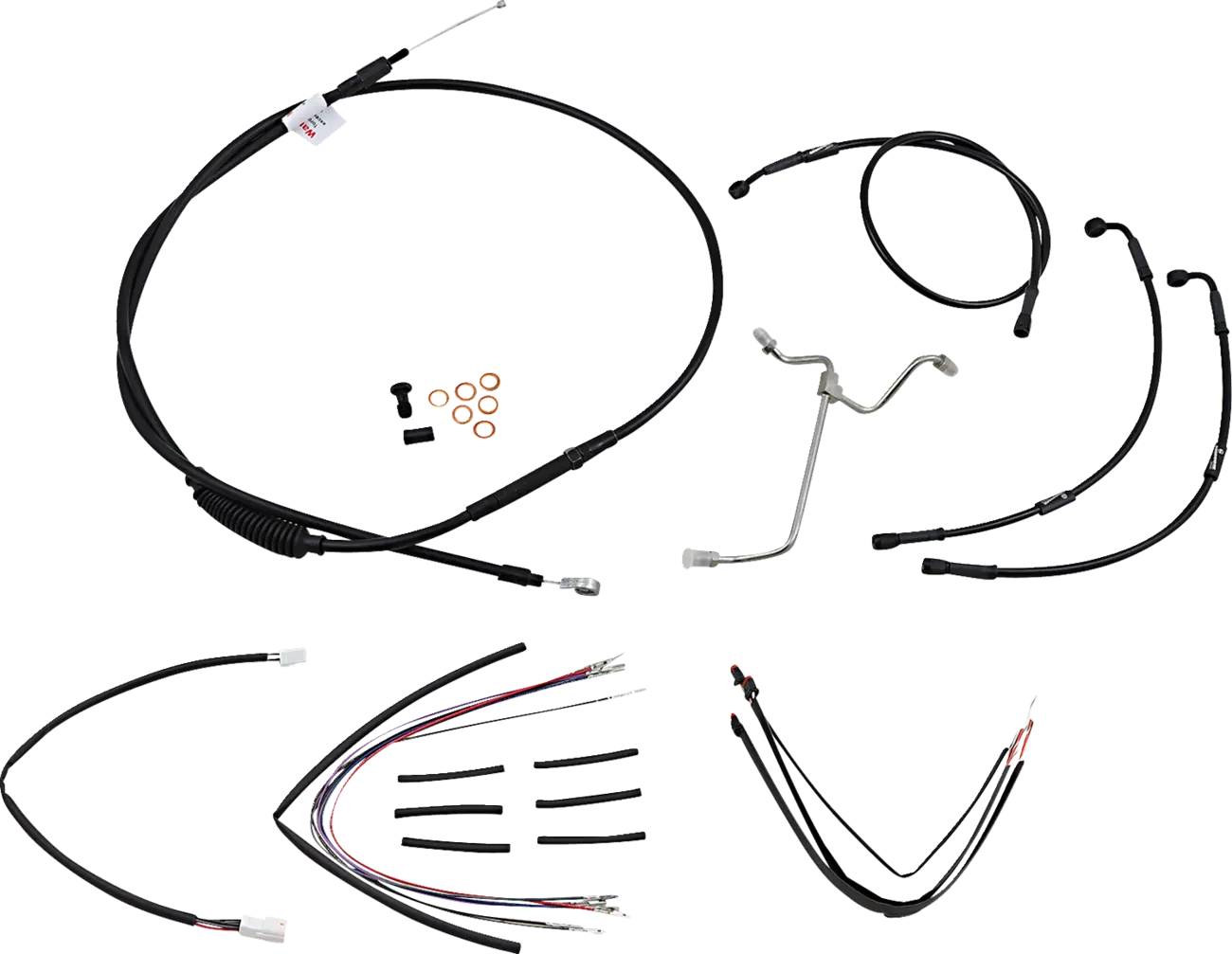 BURLY BRAND Complete Black Vinyl Cable/Line Kit for Ape Hangers