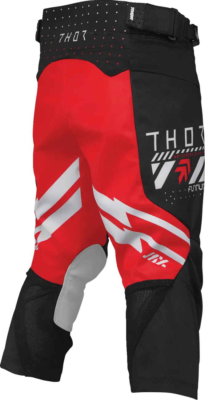 Thor Youth Launchmode Futura Racewear Pants - Black/Light Gray/Red/White